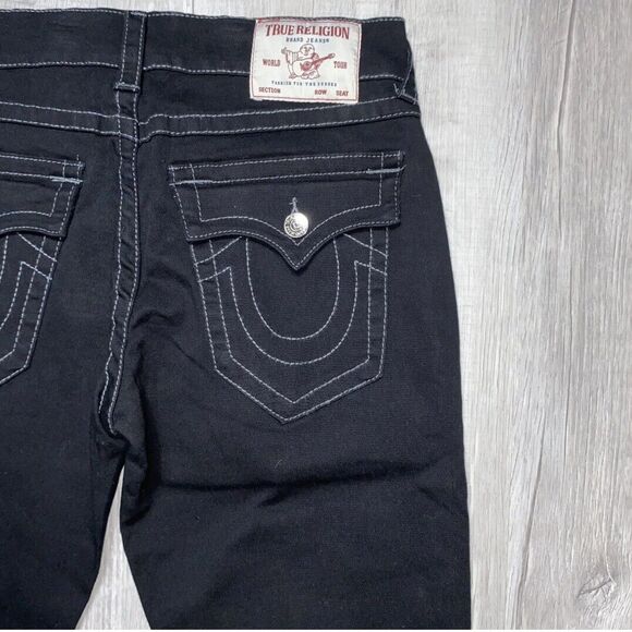 True Religion Mens size 36x30 Ricky Flap SN Relaxed Straight Jeans Black Denim - Picture 5 of 11